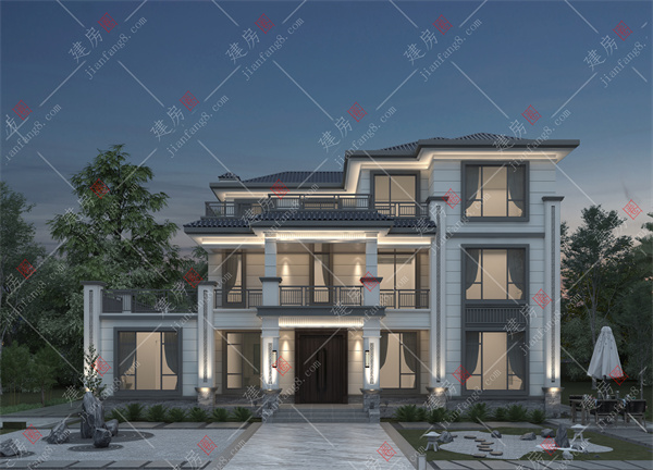 自贡市三层大气新中式别墅，功能齐全空间大，豪华感拉满