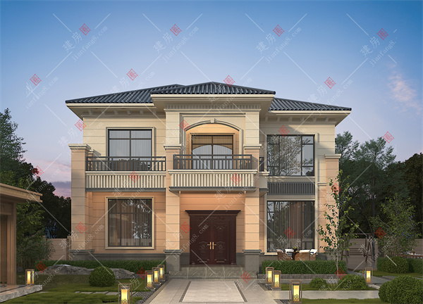 12.0X12.7米四川乐山农村独栋海派小别墅，外观喜庆不过时。