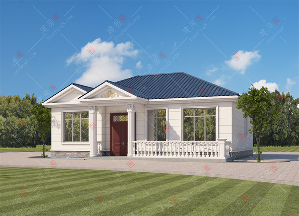 眉山青神县乡村自建房设计图纸，农村欧式别墅图纸，一层小别墅美爆了