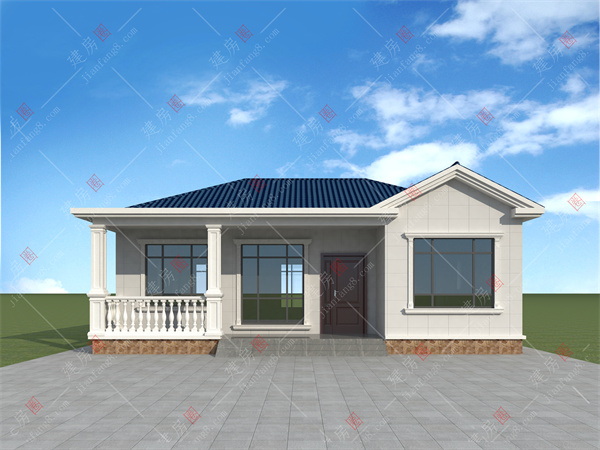 教师节到来，绵阳王老师回老家盖一层欧式小别墅，布局方正设3室2厅1厨房2卫