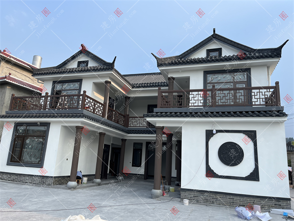 宜宾农村自建房别墅施工队，经典传承二层中式三合院别墅施工案例，今年最新款