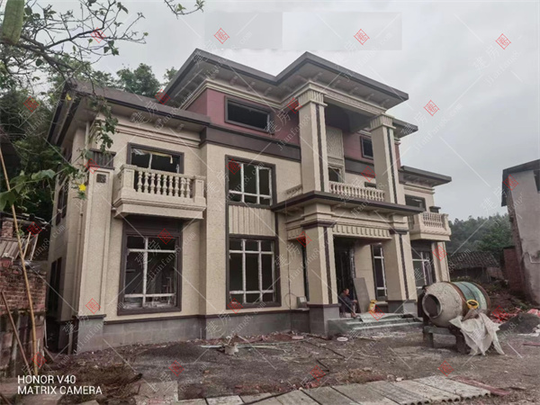 资阳资中县农村自建房专业施工队，刚完工的三层新中式豪华别墅，专业建房按图施工还原度高